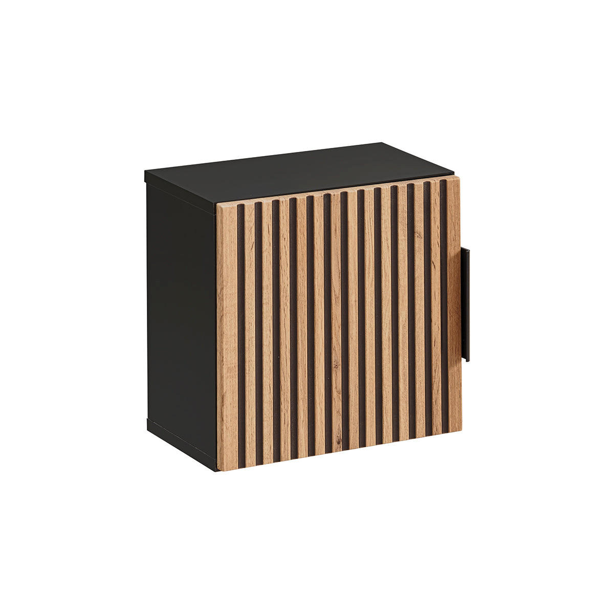 SCHRANK 1 Tür Gaia Holz in Eichenoptik und Schwarz - Schwarz, Holzwerkstoff (35/35/22cm) - Petits-meubles