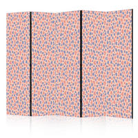 PARAVÁN Akustický 5-dielny 225x172 cm Farebné Bodky - ružová, drevo/textil (225/172/3cm) - Muralo
