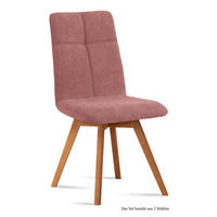 ESSZIMMERSTUHL (2er-Set) Dimut 47x92x60 Eiche geölt/Rosewood - Eichefarben/Dunkelrosa, Kunststoff (60/92/47cm) - 58aufmkessel