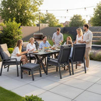 GARTENMÖBEL-SET Merida und Granada - Grau, Metall - Mr. Deko