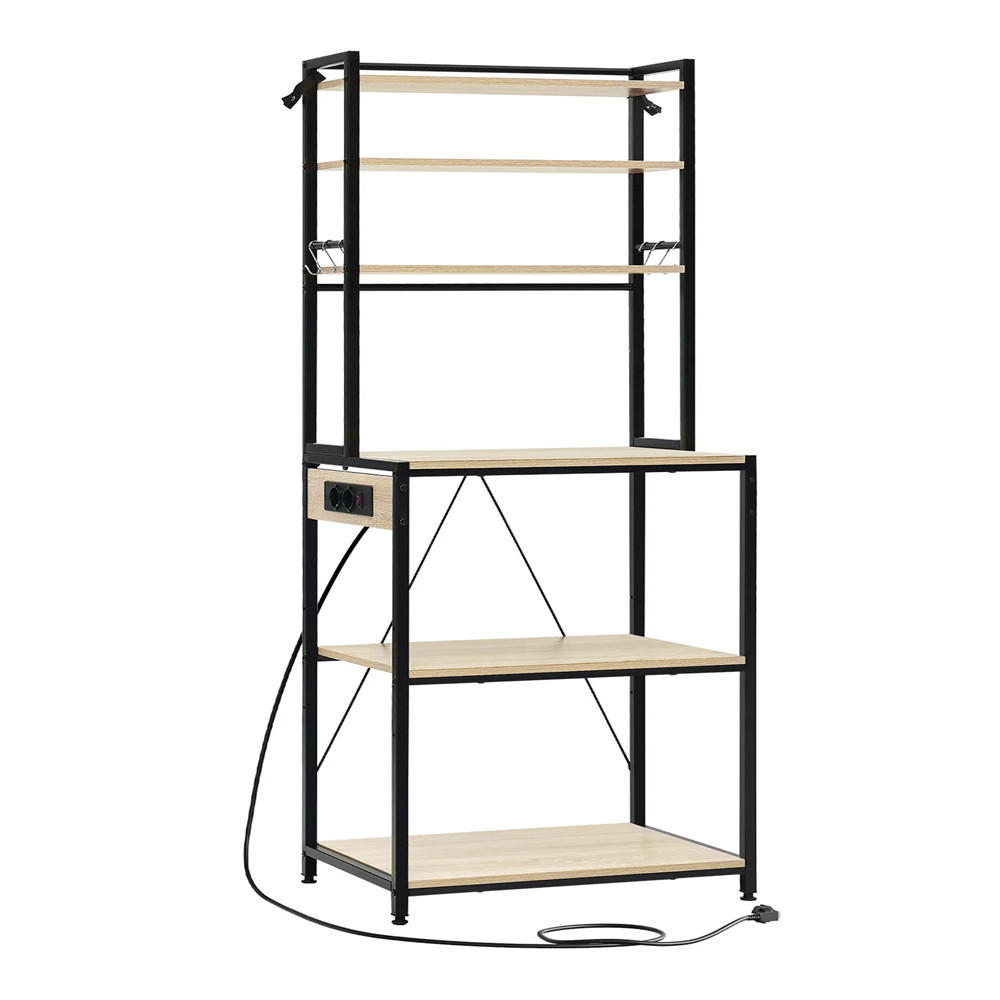 KÜCHENREGAL Steckdose 80x167x40 cm Eiche Küchenregal - Eichefarben, Metall (80/167/40cm) - Kaket
