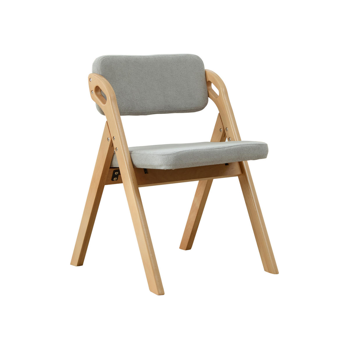 KLAPPSTUHL 2er-Set, Grau, Massivholz Buche, gepolstert - Grau, Holz (52/77/59cm)