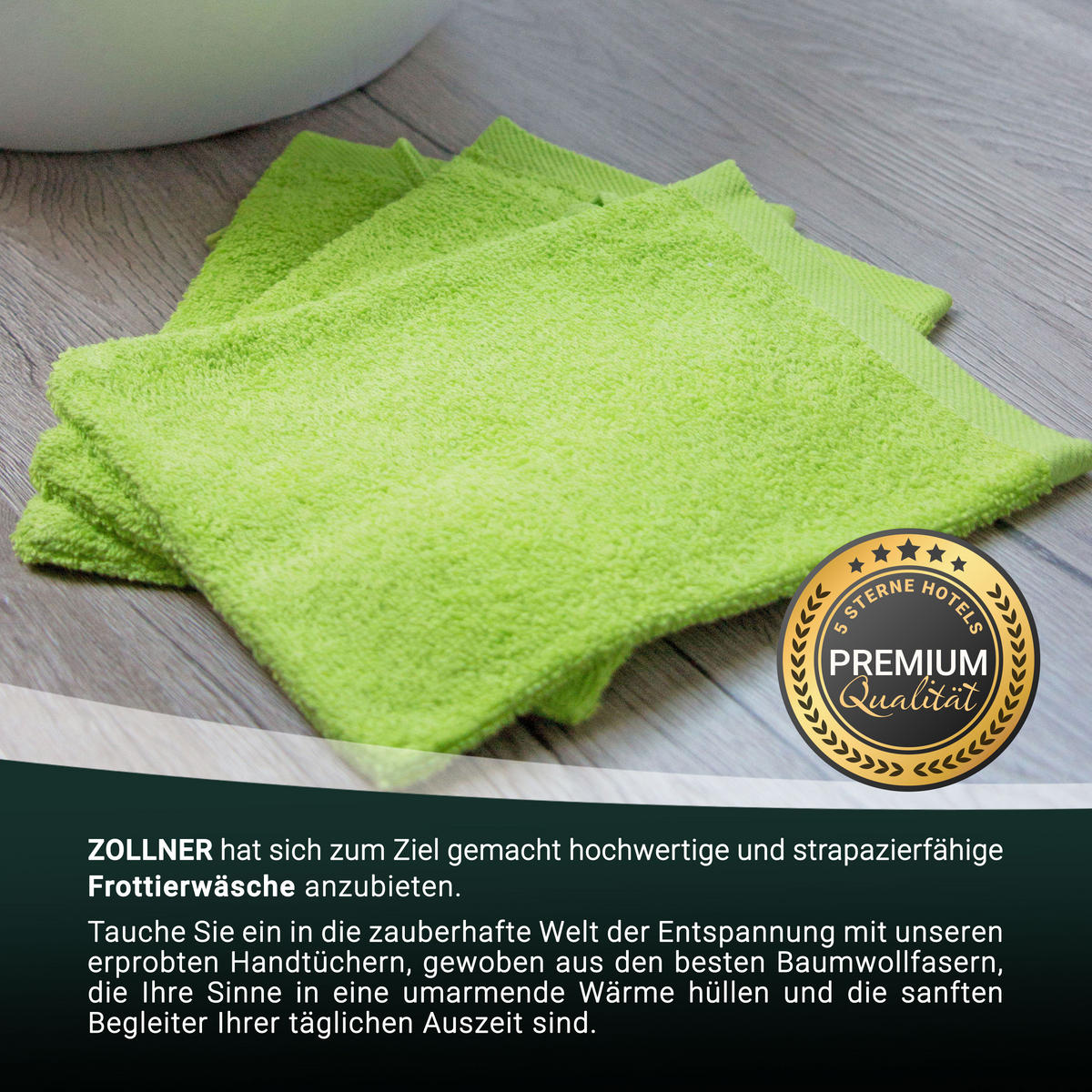 WASCHHANDSCHUH, 10er-Set, 16x21 cm, 100% Baumwolle, Grün - Limette, Textil (16/21cm) - Zollner