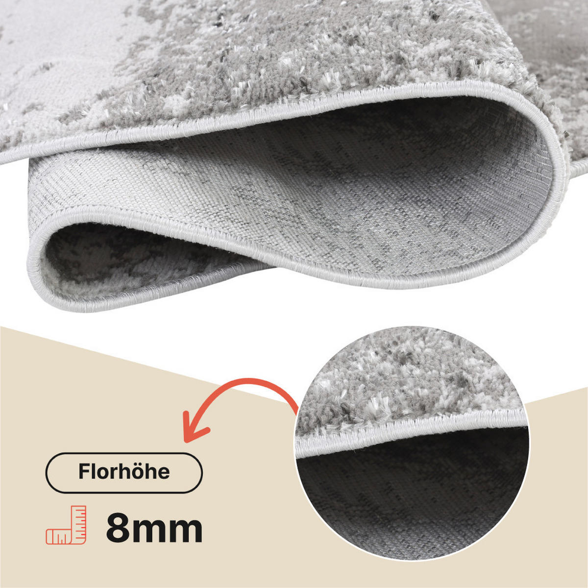 TEPPICH CRYSTAL ROUND Grau 240/240 cm - Grau, Textil (240/240cm) - Tapiso
