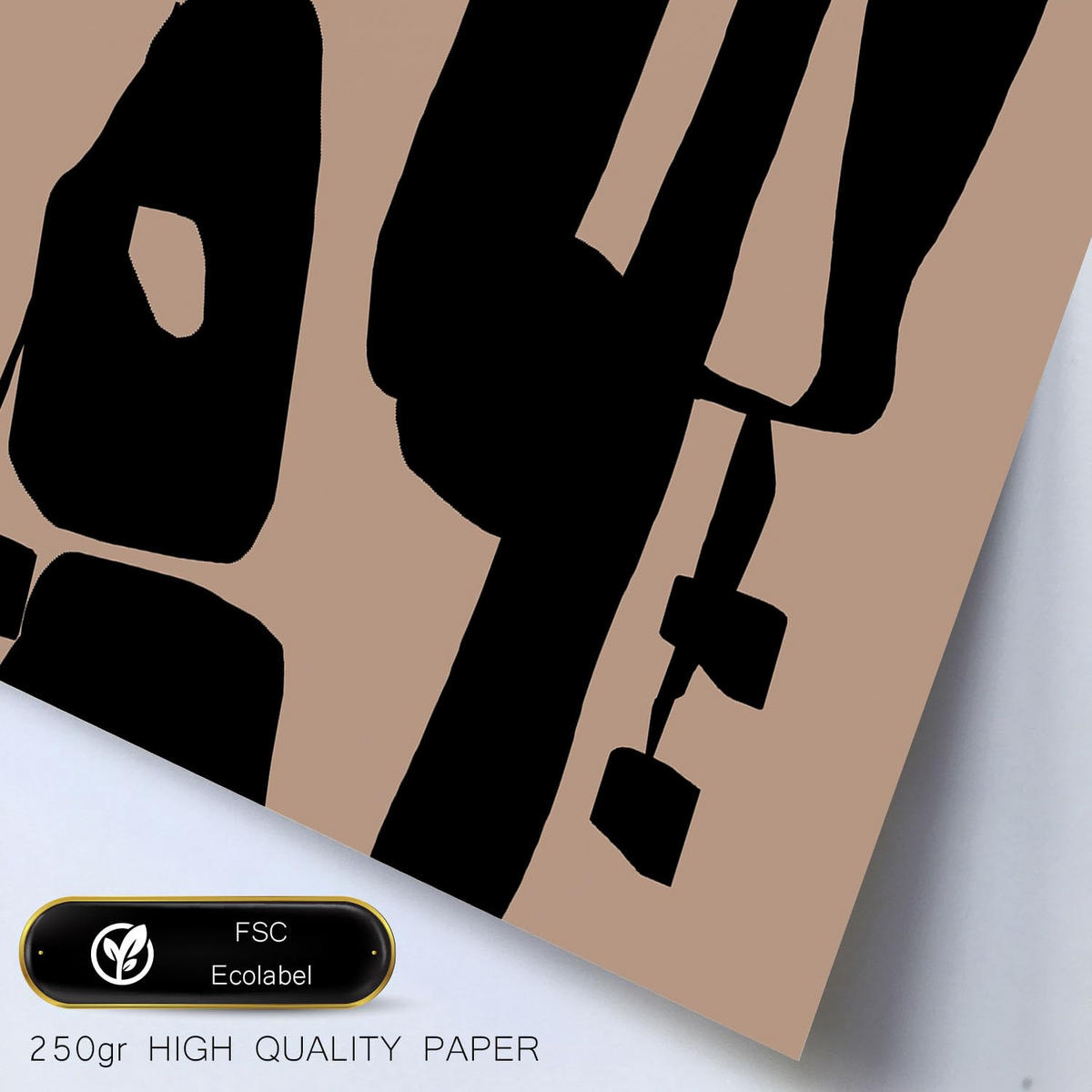POSTER Set Mit 6 Mystik Design In Blume Zusammenfassung Ästhetische Dekorative Gemälde Für Ihr Wohnzimmer Zuhause A3 & A4 Rahmen Aus Hellem Holz - Beige, Papier (29/3cm) - Nacnic