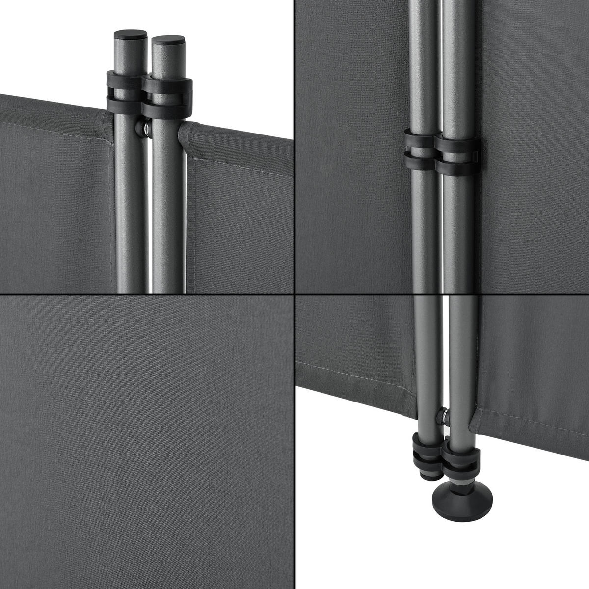 SICHTSCHUTZ Modica - Dunkelgrau, Textil/Metall (215/170cm) - pro.tec
