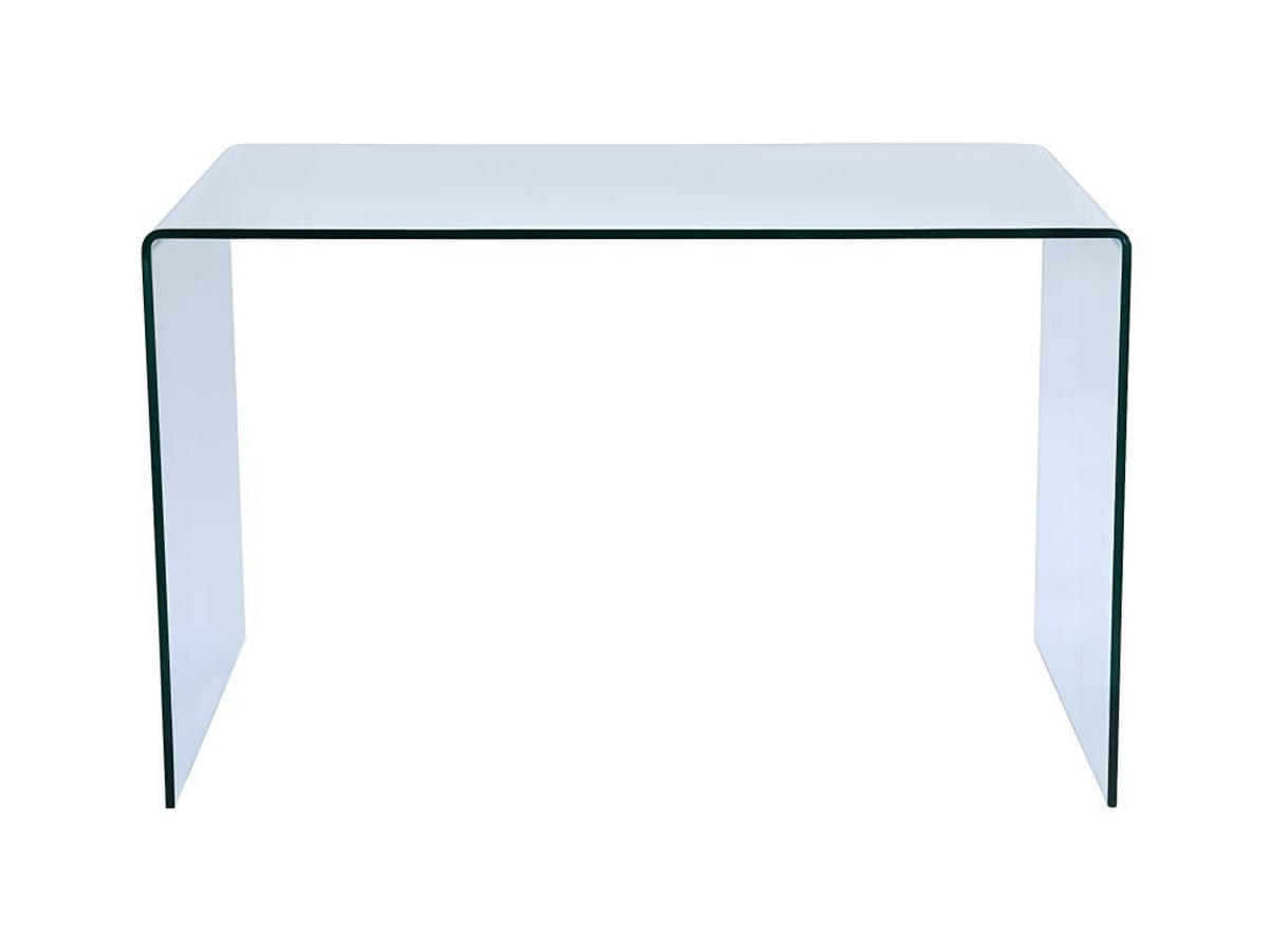 SCHREIBTISCH - gebogenes Glas - ELSTRON - Transparent, Glas (120/70/75cm) - Vente-Unique