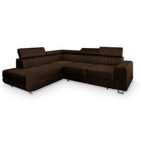 ROHOVÁ SEDAČKA NOLA hnědá - stříbrná/hnědá, kov/dřevo (253/190cm) - MASSENO