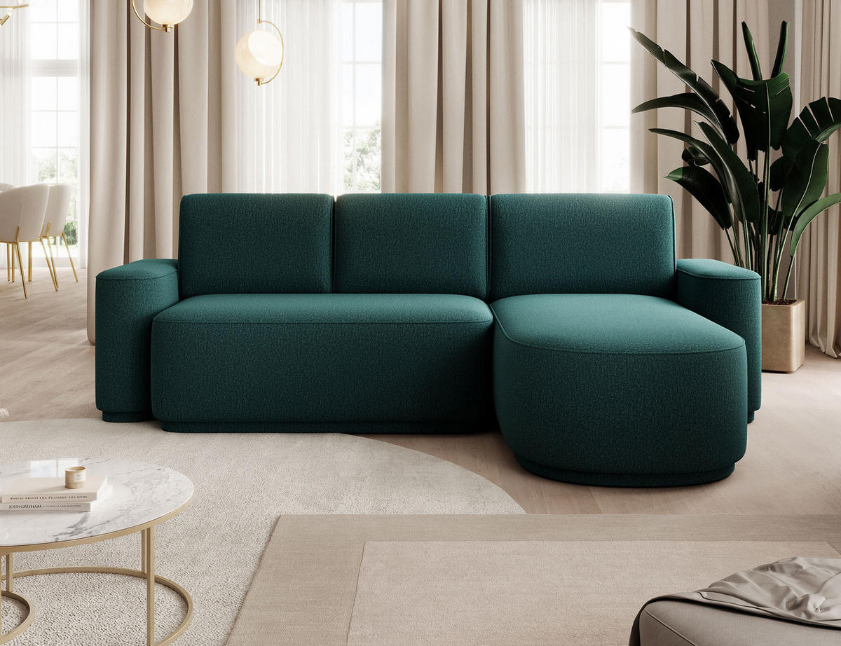 ECKSOFA RUMA - Dunkelgrün (Enjoy 35) - Dunkelgrün, Holzwerkstoff (285/180cm) - Möblo