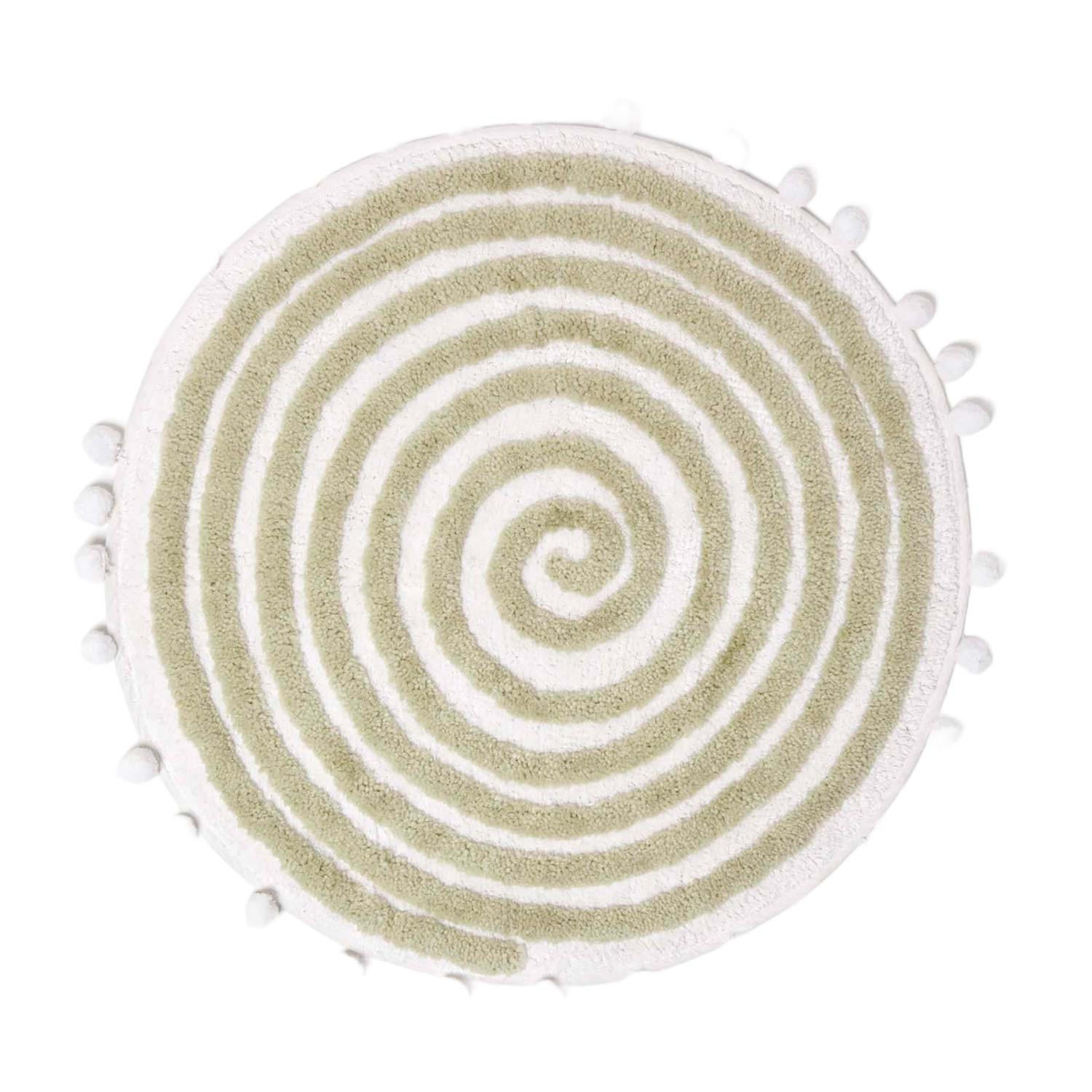 BADEMATTE Spiral 60 cm, Baumwolle - Salbeigrün, Textil (60/60cm) - Homescapes