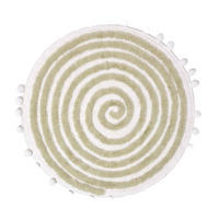 BADEMATTE Spiral 60 cm, Baumwolle - Salbeigrün, Textil (60/60cm) - Homescapes