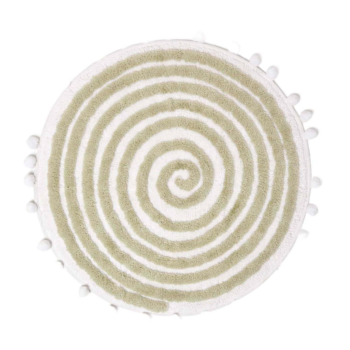 BADEMATTE Spiral 60 cm, Baumwolle - Salbeigrün, Textil (60/60cm) - Homescapes