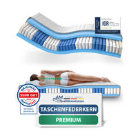 TASCHENFEDERKERNMATRATZE Premium 180/200 cm H3 - 24cm Höhe & Tencel Bezug - Weiß, Textil (180/200cm) - AM Qualitätsmatratzen