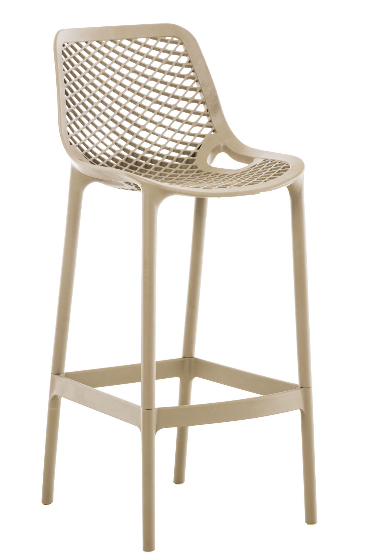 BARHOCKER modern Schlamm LORL Kunststoff 105x45x53 cm - Schlammfarben, Kunststoff (45/105/53cm) - DELUKE