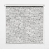 VNÚTORNÁ roleta - okenná roleta - roleta - 100x140 cm - 3D pruhované štvorce - sivá, plast (100/140/0.5cm) - TULUP