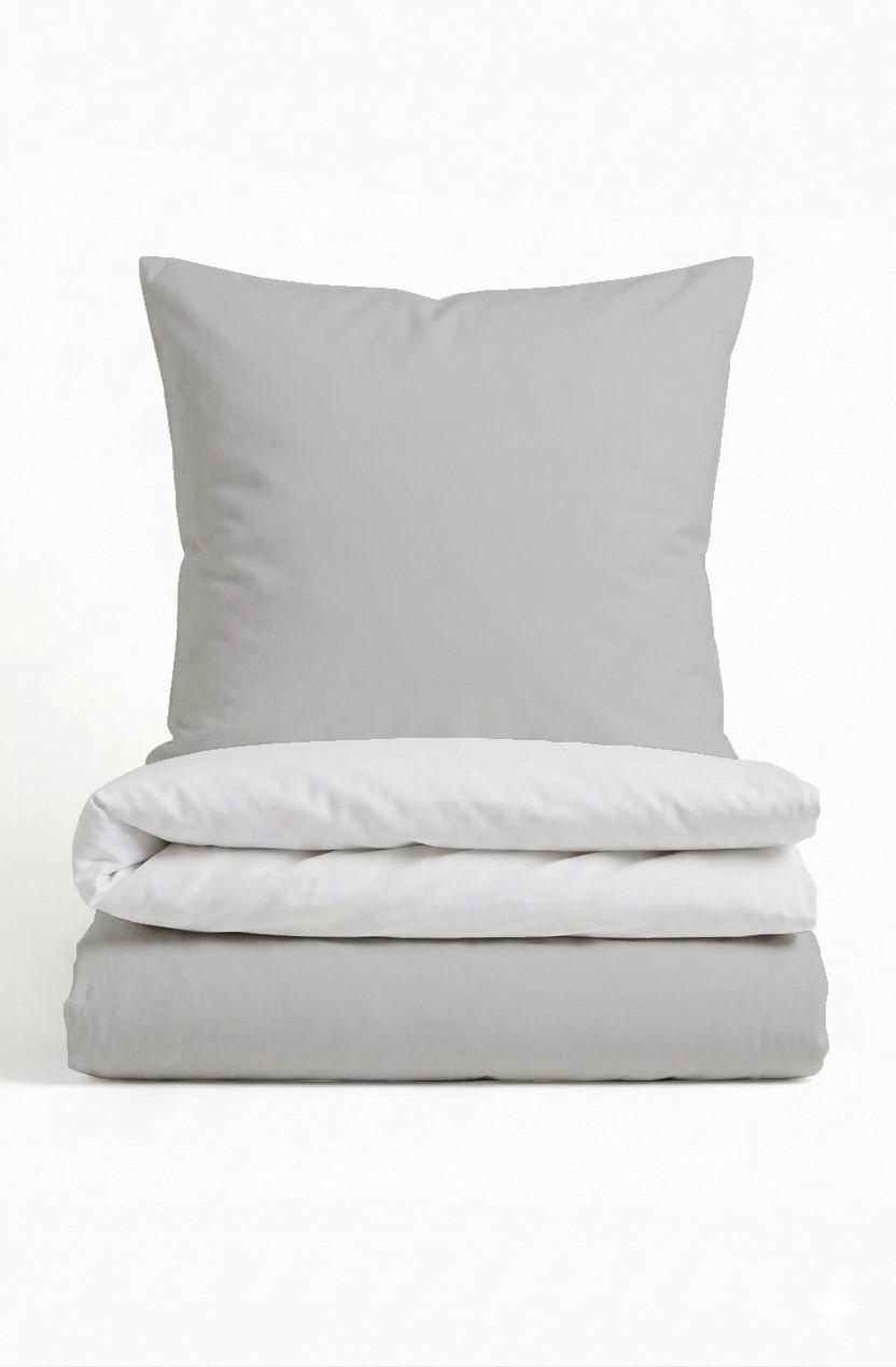 BETTWÄSCHE-GARNITUR Mikrofaser UNI sturmgrau, 200x200 cm + 80x80 cm - Grau, Textil (200/200cm) - Castell