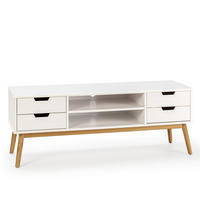 TV-ELEMENT Baku 1 Tür 2 Schubladen Weiß - Weiß, Holz (140/52/40cm) - VS Venta-stock