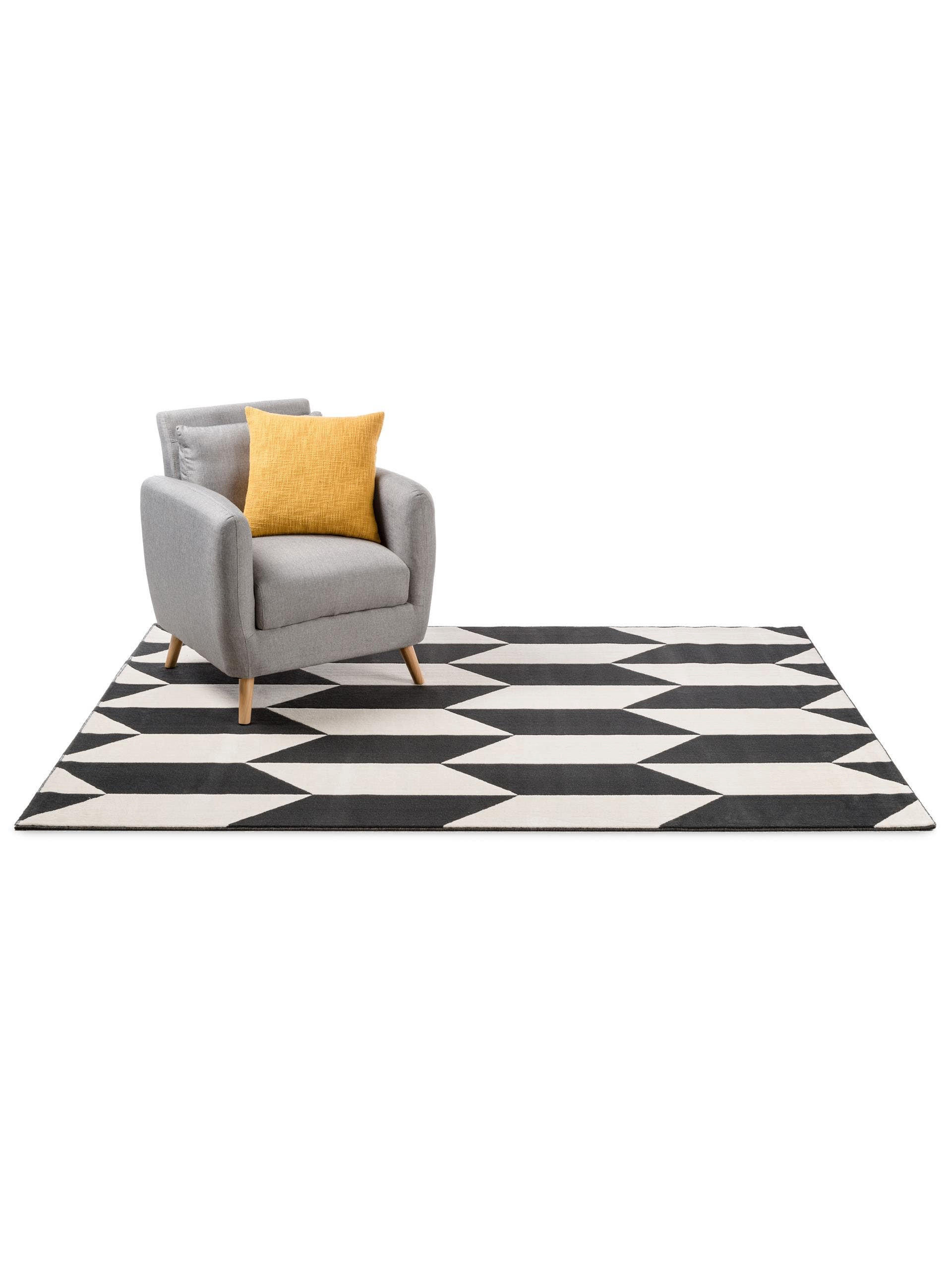 TEPPICH Dessert Schwarz/Weiß 160x230 cm - Schwarz, Textil (160/230cm) - benuta Pop