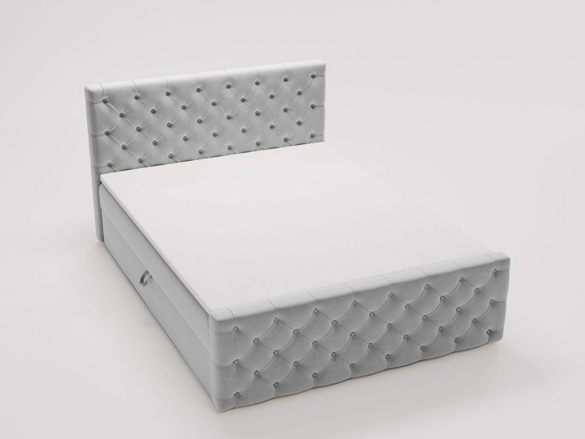 BOXBETT Montego 180x200 Hellgrau - Hellgrau, Holz/Textil (180/200cm) - Graingold