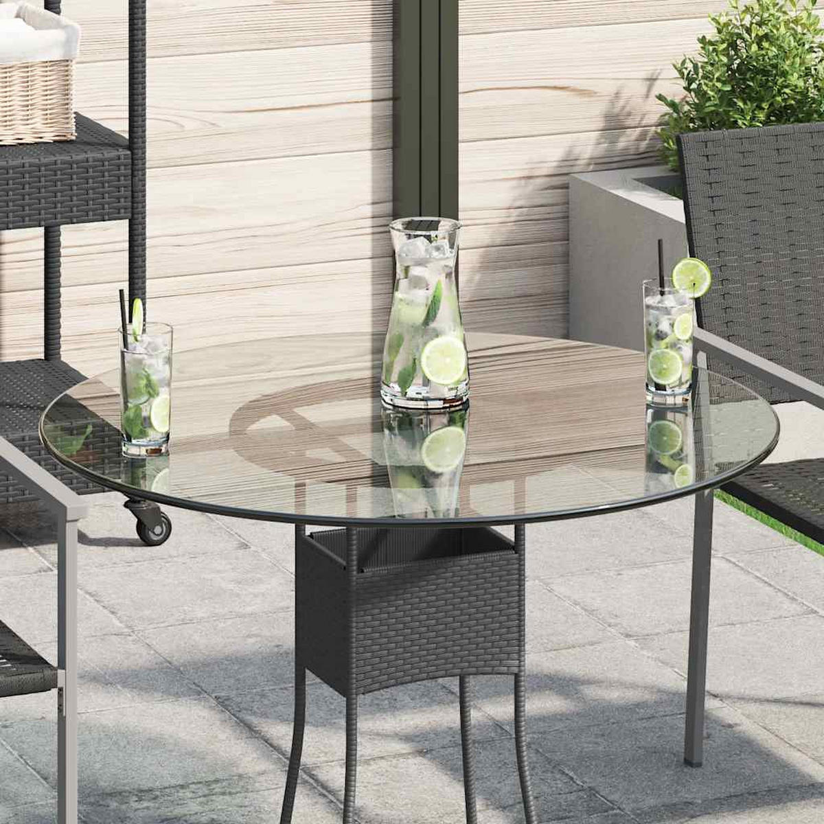 TISCHPLATTE Aus Gehärtetem Glas Rund 800 Mm - Transparent, Glas (80/80/1cm) - vidaXL