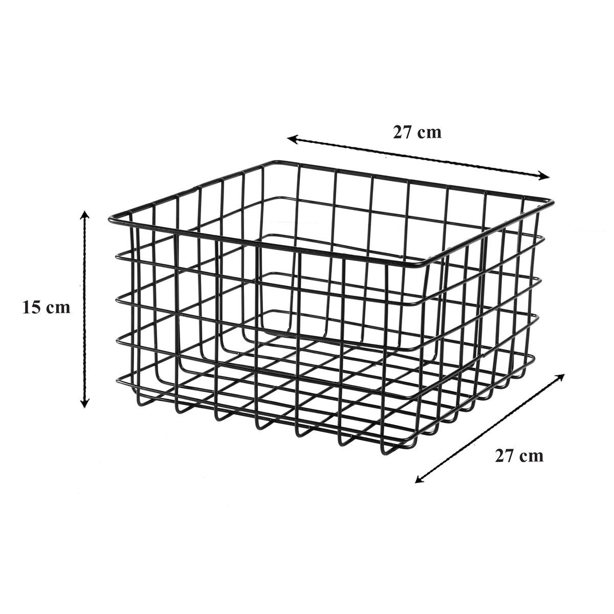 DRAHTKORB Schwarz Kleine Größe – H16 cm - Schwarz, Metall (27/16/29cm) - Calicosy