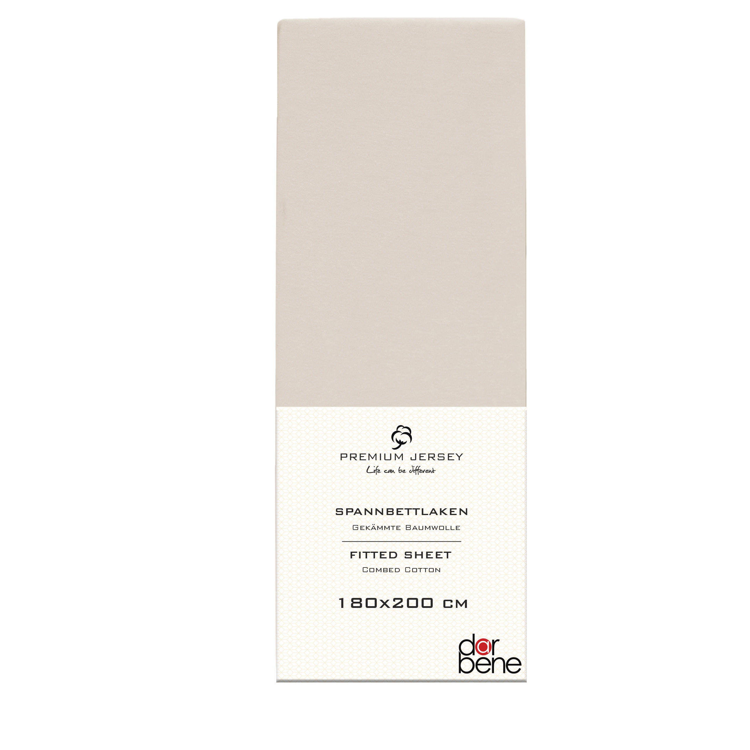 SPANNBETTLAKEN Premium Jersey Baumwolle - Beige, Naturmaterialien (180/200cm) - DarBene