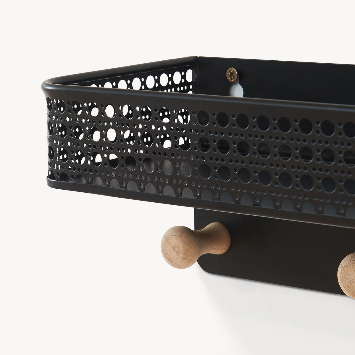 WANDGARDEROBE Jäller - Schwarz, Metall (60/12/13.5cm) - [en.casa]