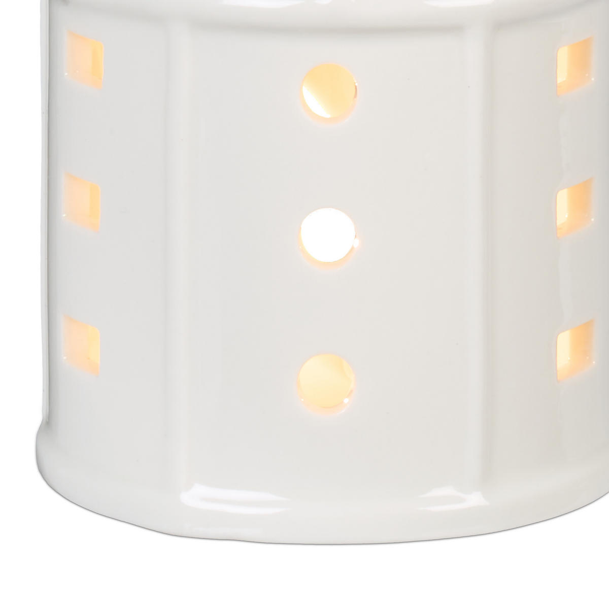 TEELICHTHAUS - Weiß, Keramik (10.5cm) - Relaxdays