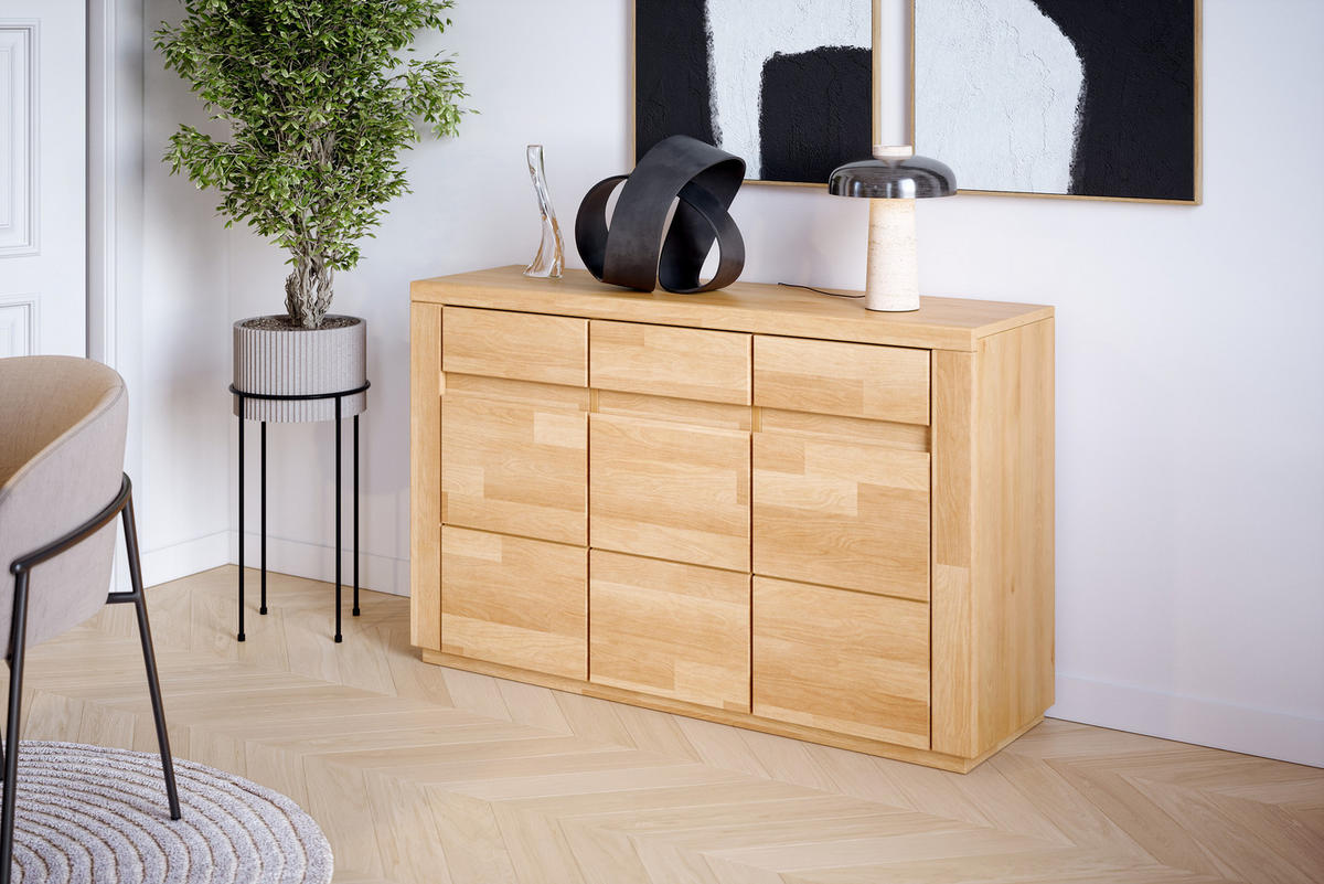 KOMMODE Viborg - Buchefarben, Holz (35/80/127cm) - kiki design