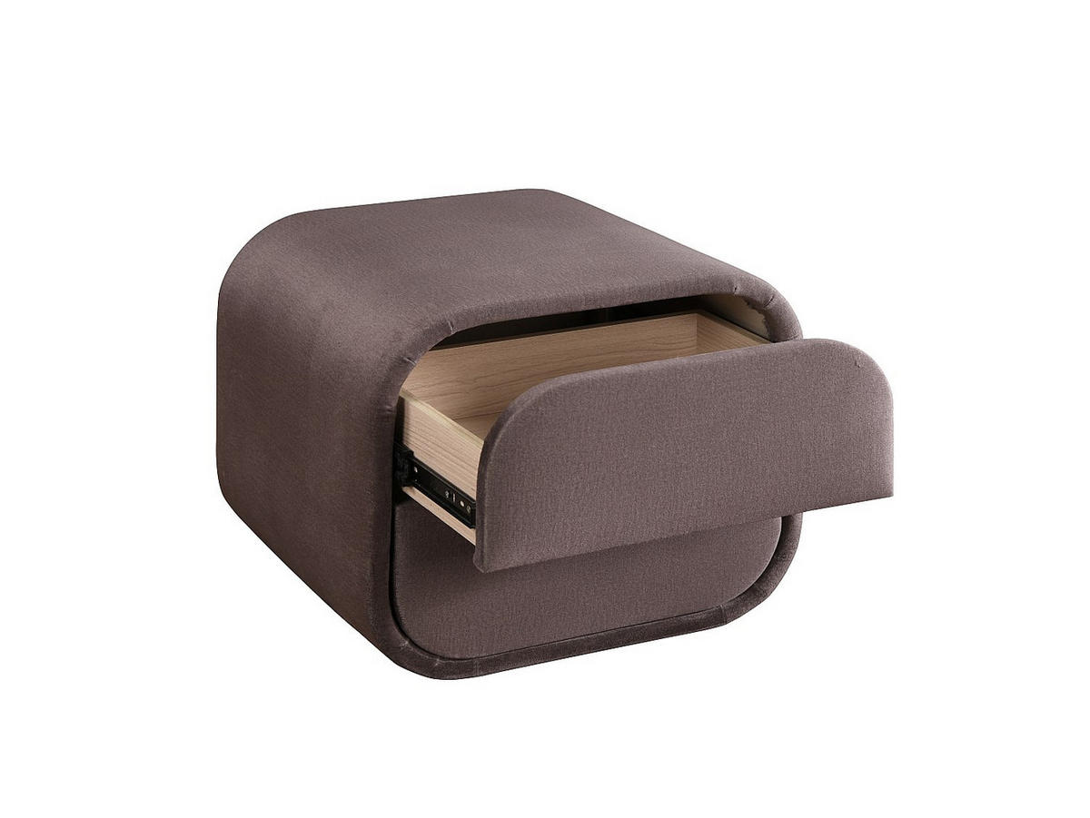 2ER-SET Nachttische - 45,5 x 42 cm - stoff - taupe - Venalora - Taupe, Textil (45.5/38.5/42cm) - Vente-Unique