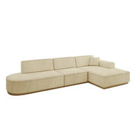 ECKSOFA Ottomane Rechts IREA-L2-v2 - 327x165x80 cm Beige - Taupe, Holzwerkstoff/Textil (327/165cm) - ALTDECOR