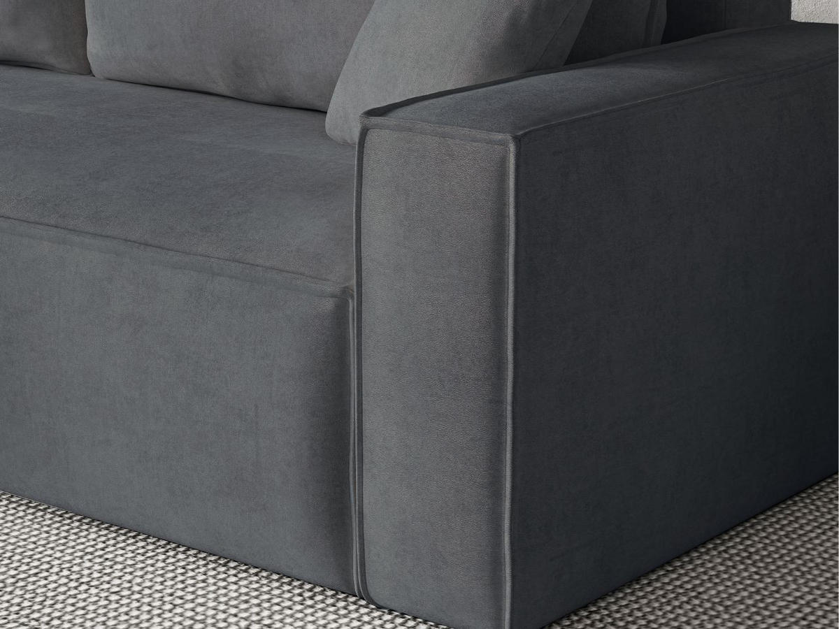 SOFA 230/90/70 Dunkelgrau Sivra - Dunkelgrau, Kunststoff/Textil (230/70/90cm) - Graingold