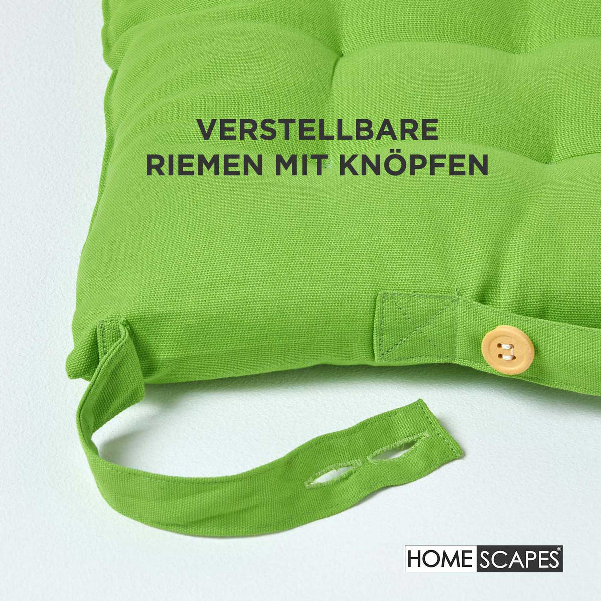 STUHLKISSEN 4er-Set limette 40/40/6,5 cm - Grün, Textil (40/40/6.5cm) - Homescapes