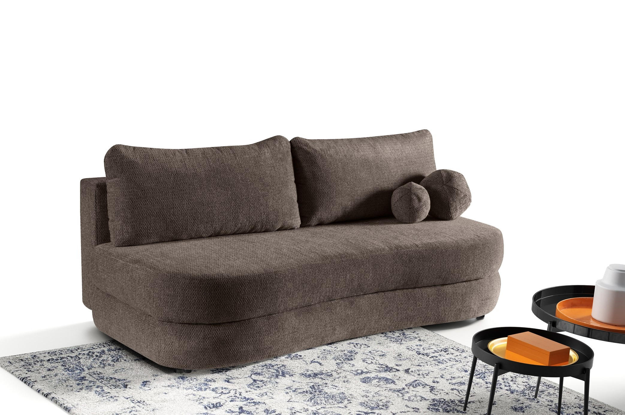 SOFA Rocket Braun, mit Schlaffunktion - Dunkelbraun, Holzwerkstoff/Textil (211/93/108cm) - Bettso