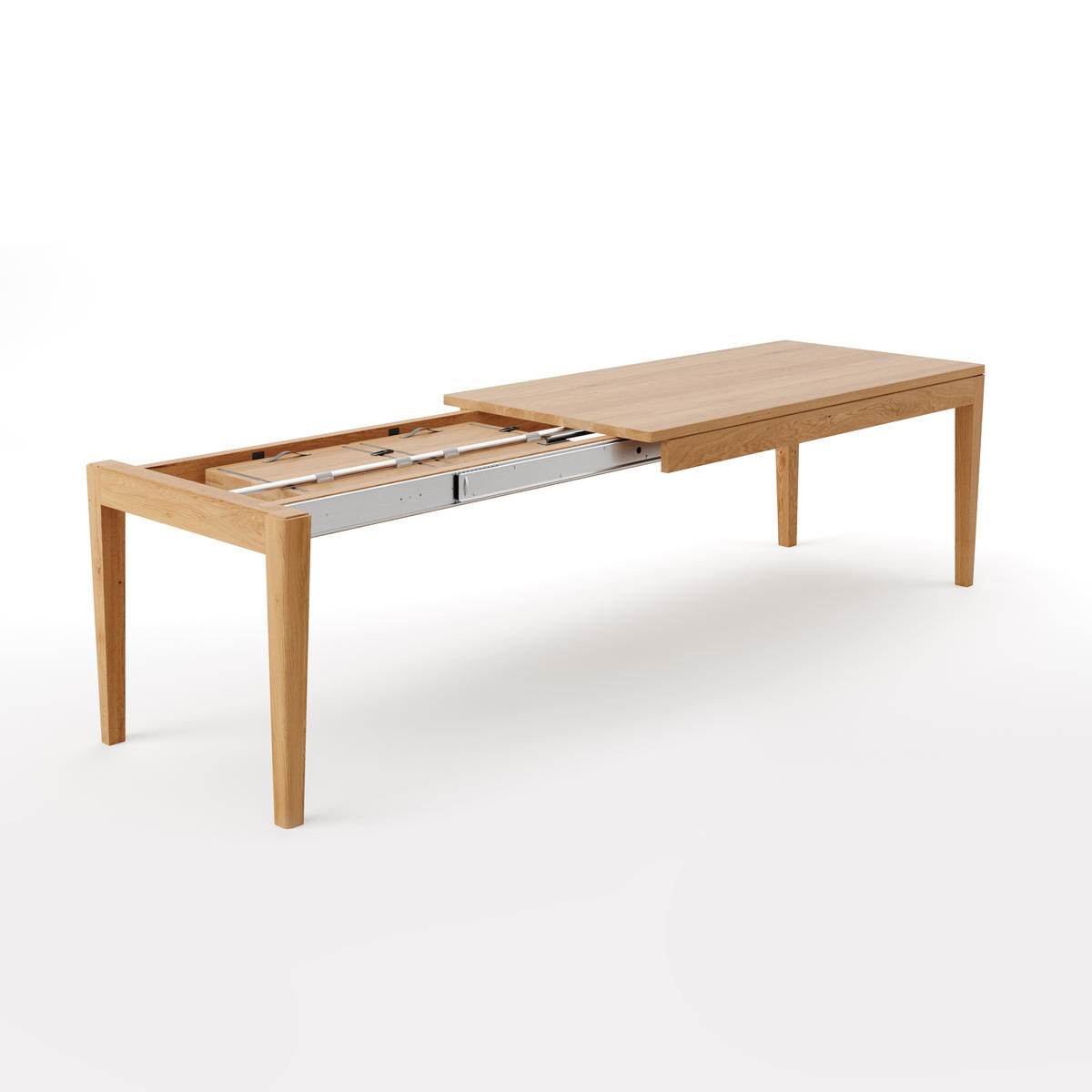 TISCH Ausziehbar Butterfly aus massivem Eichenholz 160x90 cm + Tischverlängerungen 2x50 cm - Eichefarben/Braun, Holz (160/90/75cm) - Danzz