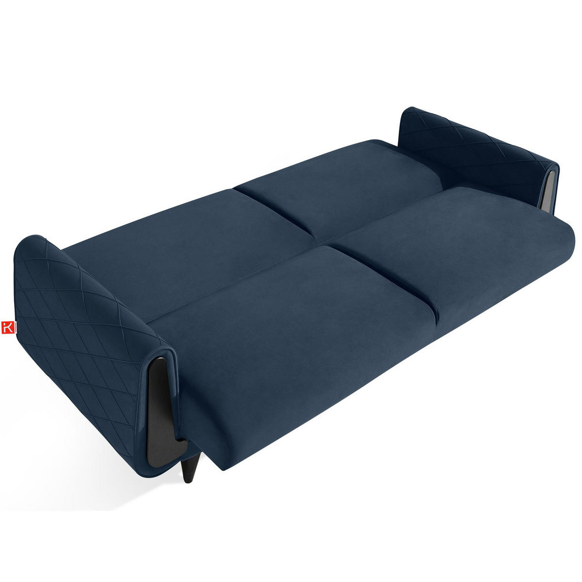 3-SITZER-SOFA GUSTAVO III Sofa 3 Velours, Dunkelblau - Dunkelblau, Holz/Holzwerkstoff (230/98/98cm) - KONSIMO®