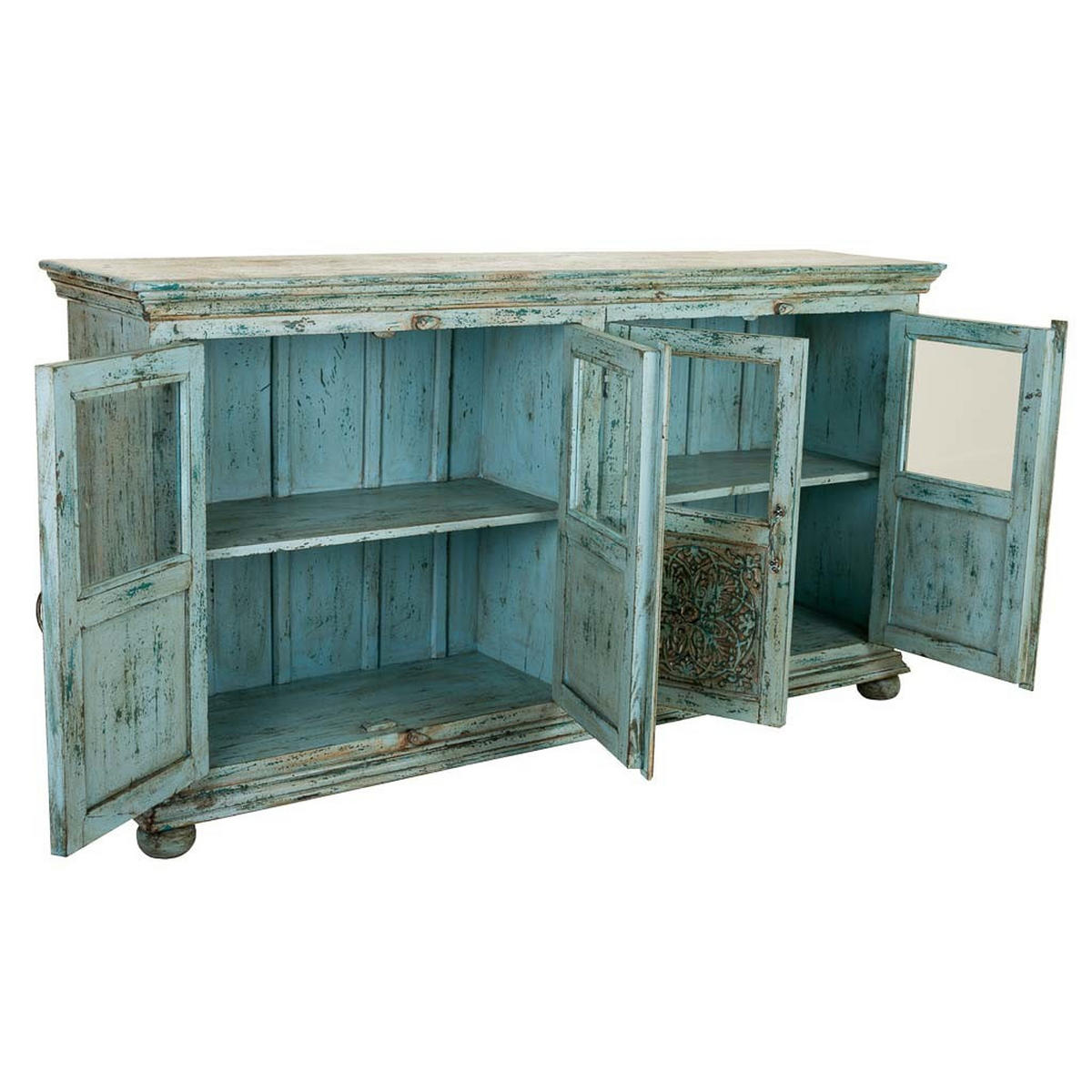 SIDEBOARD aus Holz 170x40x90 blauem - Blau, Holz (170/90/40cm) - Wanderlust