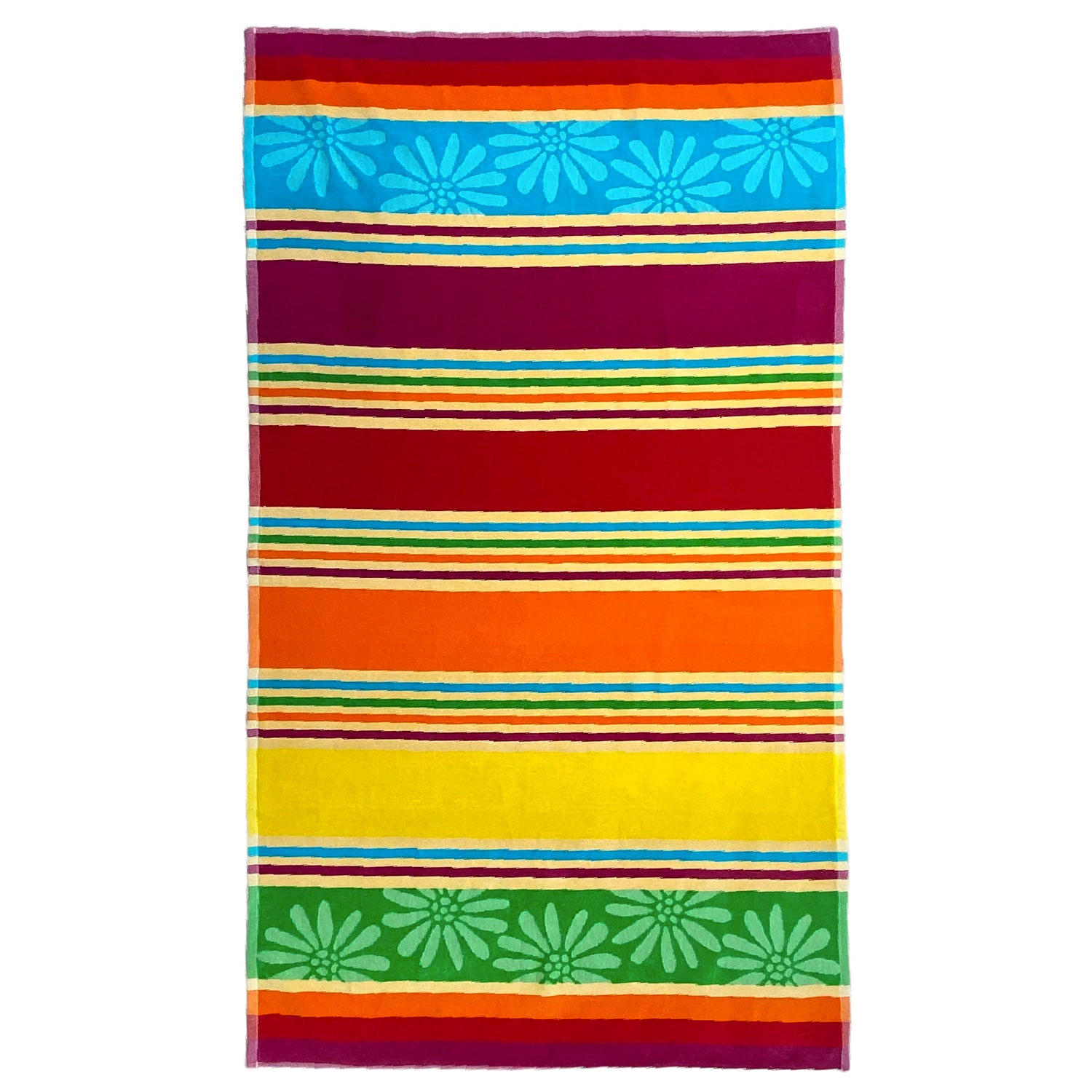 STRANDTUCH Frottee Velours Jacquard Ziseliert Bloma 90x170 340g/m² - Multicolor, Textil (90/170cm) - LE COMPTOIR DE LA PLAGE