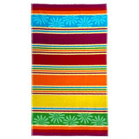 STRANDTUCH Frottee Velours Jacquard Ziseliert Bloma 90x170 340g/m² - Multicolor, Textil (90/170cm) - LE COMPTOIR DE LA PLAGE