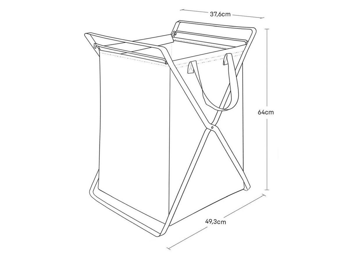WÄSCHESAMMLER Tower weiß 37/49/64 cm - Weiß, Metall (49/64/37cm) - Yamazaki