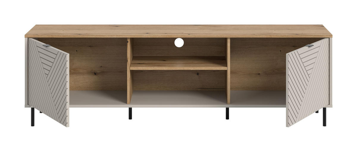 LOWBOARD Campus Kaschmir 184/40/55 cm - Beige, Holzwerkstoff (184/55/40cm) - Xonox