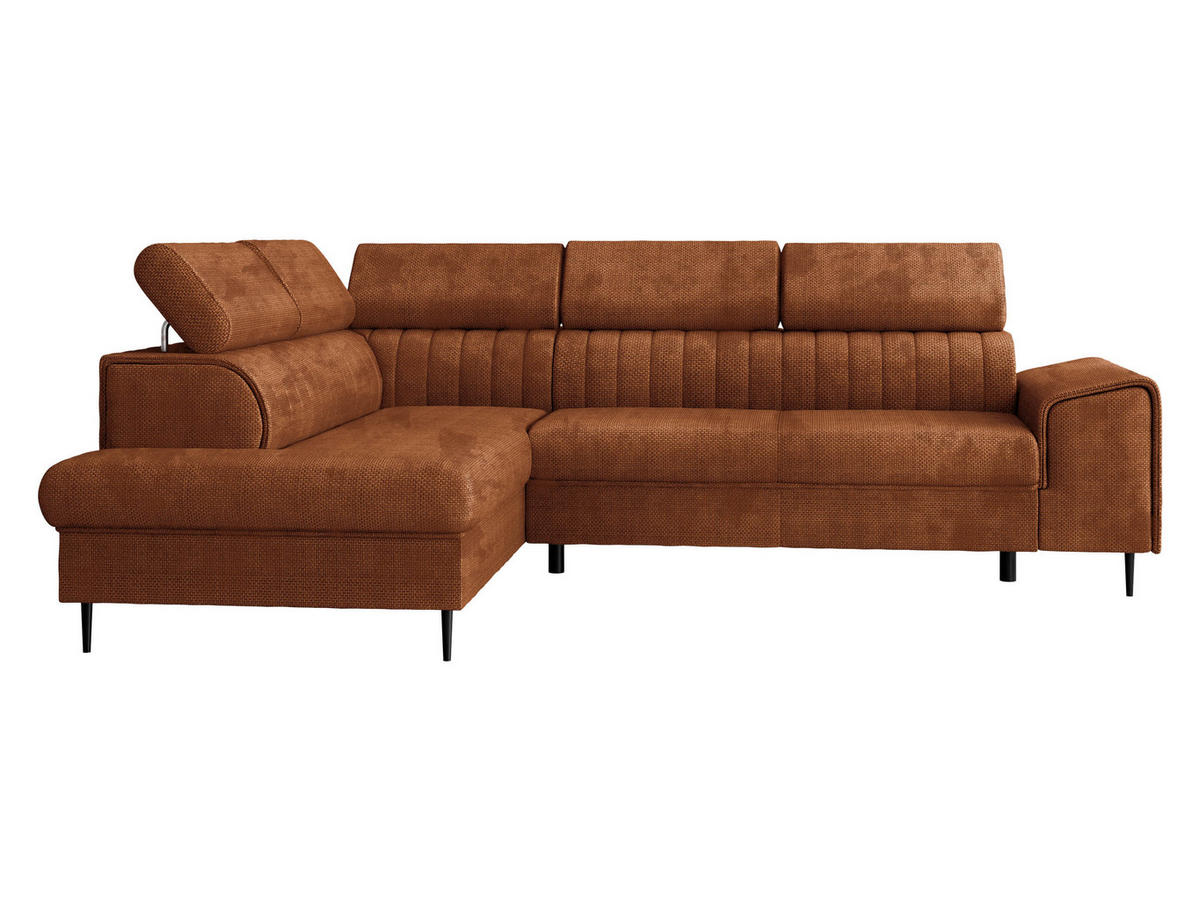 ECKSOFA Kadurin, Seite: Links - Schwarz/Bronzefarben, Holz/Kunststoff (276/206cm) - MIRJAN24