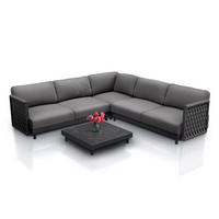 LOUNGEGARNITUR Port Royale Anthrazit - Anthrazit, Metall - Juskys