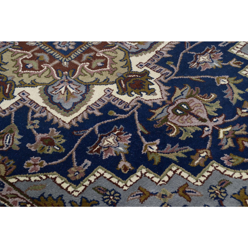 Thumbnail - Theko Handtuftteppich, Blau, Textil, Orientalisch, Rechteckig, 60x90 cm, GoodWeave, antistatisch, Teppiche & Böden, Tepp...