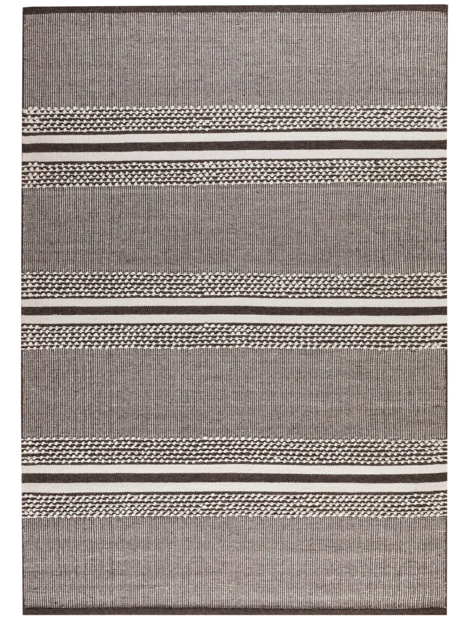 HANDWEBTEPPICH 120/180 cm Habo breite Streifen - Grau, Naturmaterialien (120/180cm) - Steffensmeier