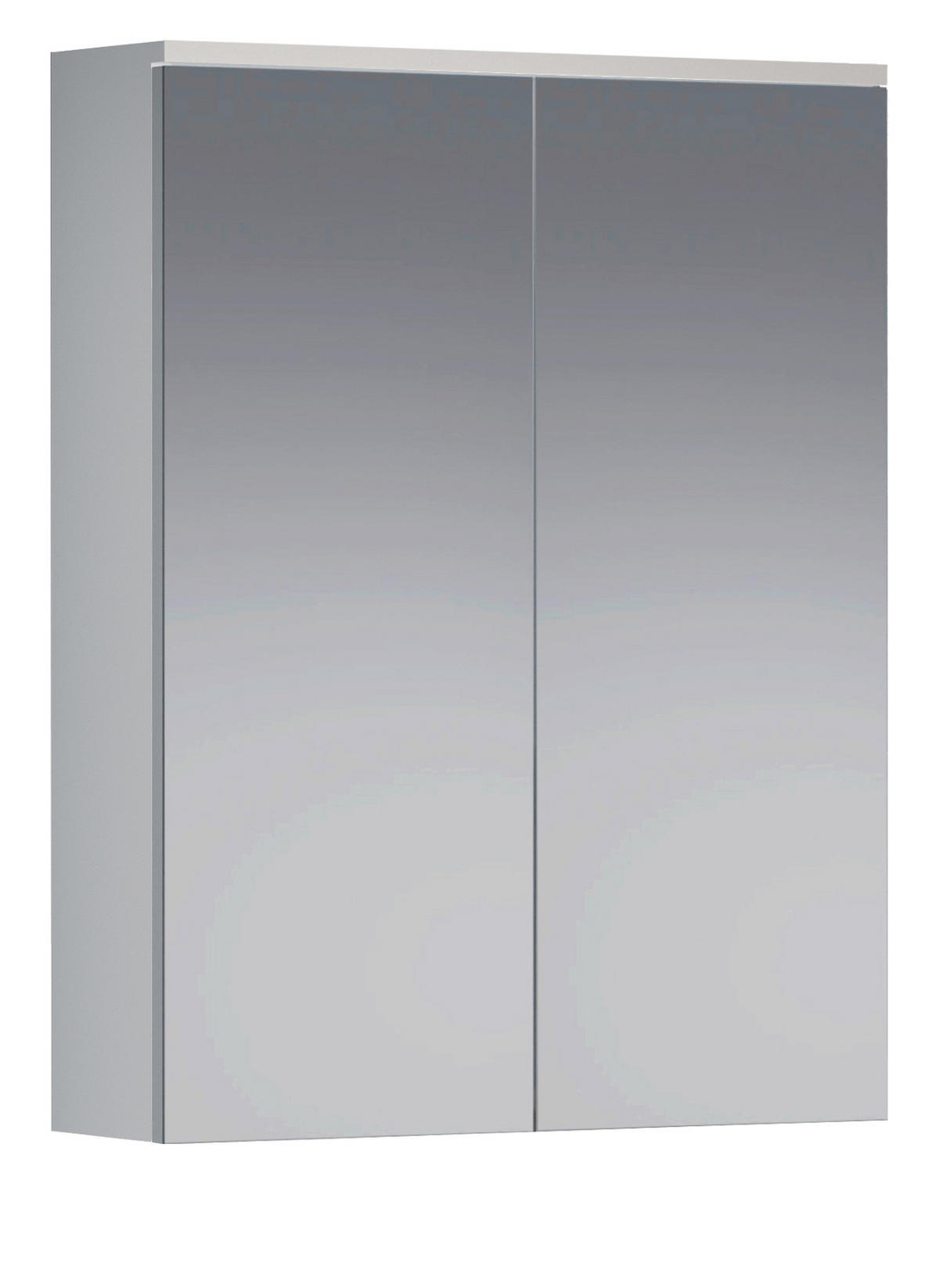SPIEGELSCHRANK weiß 60 x 78 cm, Badschrank 2-türig - Silberfarben, Glas/Holzwerkstoff (60/78/18cm) - Top.Furn