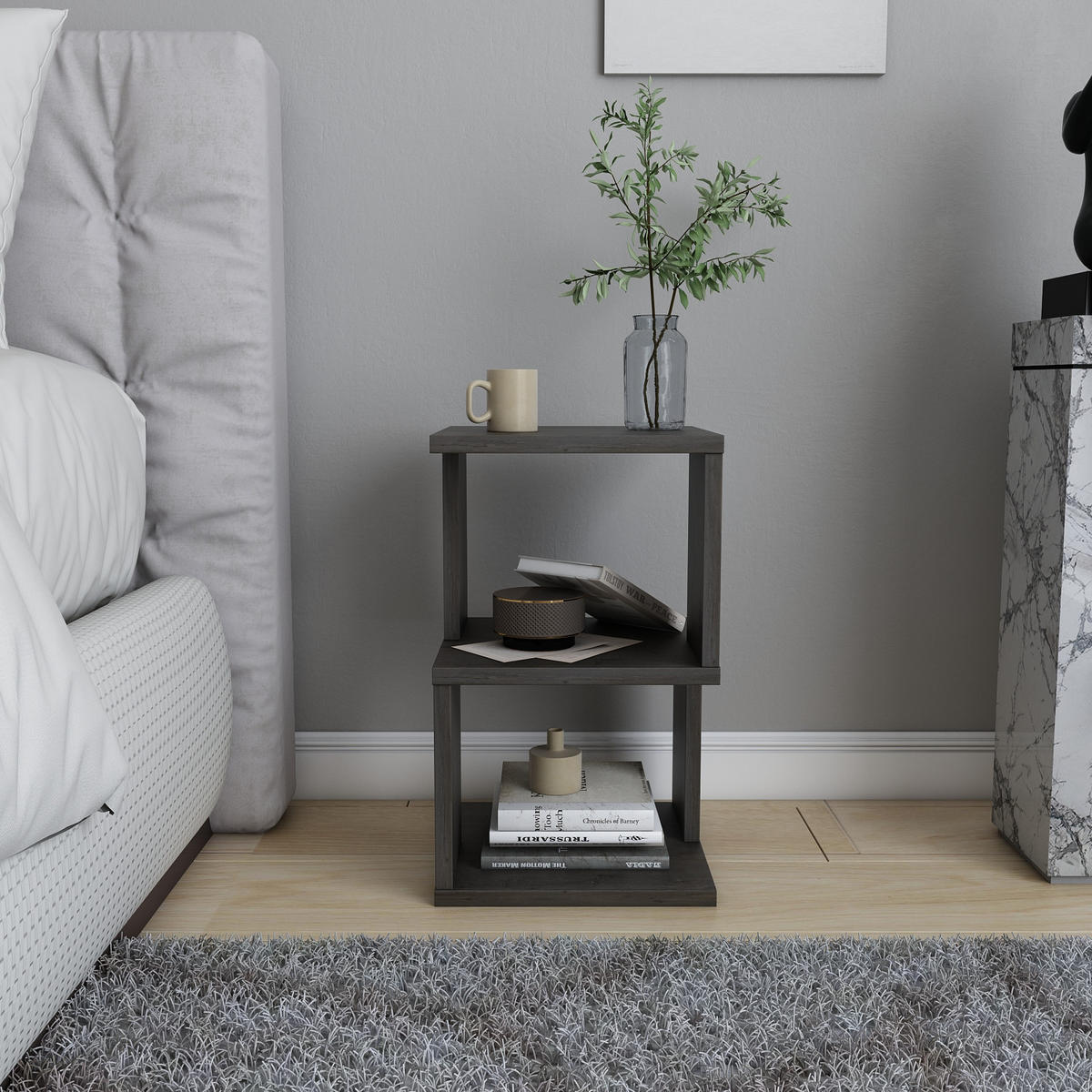 NACHTTISCH Carter Wenge - Dunkelbraun, Holzwerkstoff (29.5/49/29.5cm) - Decorotika