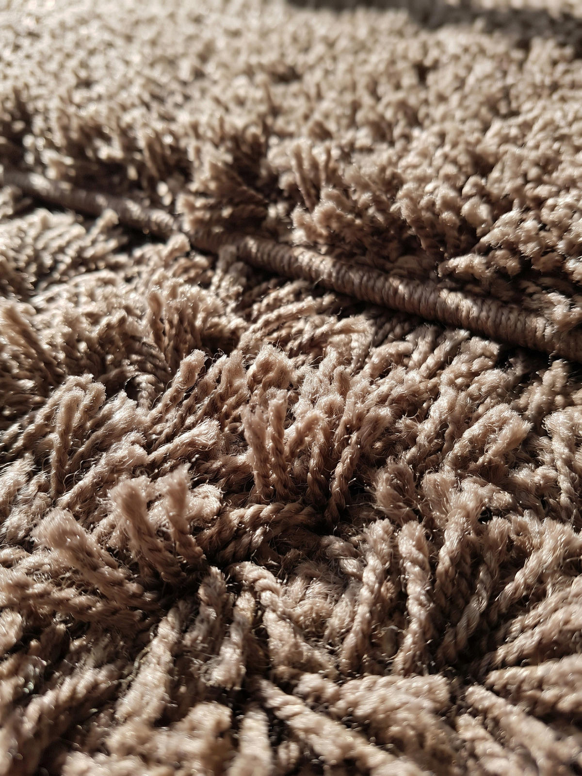 TEPPICH Hochflor Unifarben Polypropylen Wohnzimmer Shaggy Mokka Rund 80x80 - Braun, Textil (80/80cm) - KADIMA DESIGN