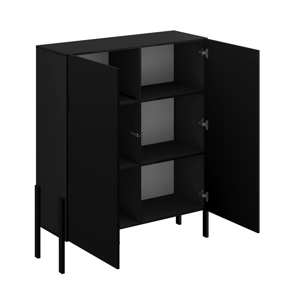 SIDEBOARD Bérénice Černá - černá, kompozitní dřevo (114/135/40cm) - Petits-meubles