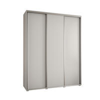 SCHWEBETÜRENSCHRANK 235,2/200/45 3-türig - Silberfarben/Weiß, Holz/Metall (200/235/45cm) - Abiks Möbel